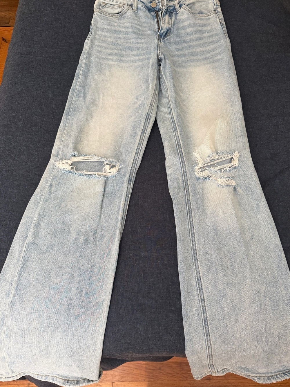 Light Blue Distressed bootcut Jeans - Picture 1 of 1